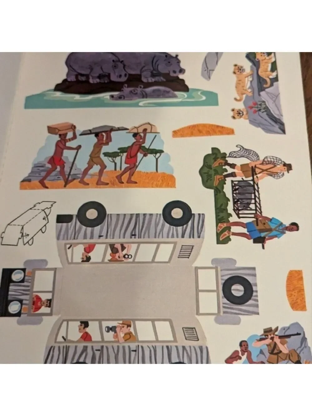 Vintage 1975 Tiny Safari paper craft Press-Out Book a Whitman book